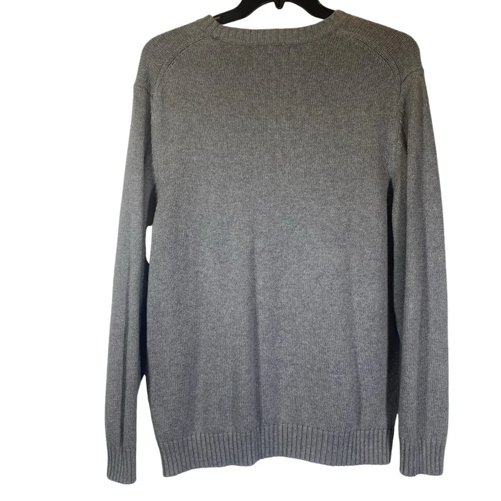 Croft & Barrow Men's size Large Gray crew neck knit sweater long sleeve pull on